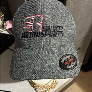 Gray Flexfit Motorsports Cap